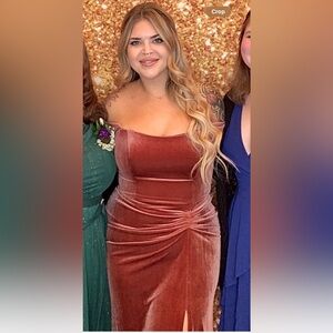 Elegant anthropology Velvet Dress in mauve